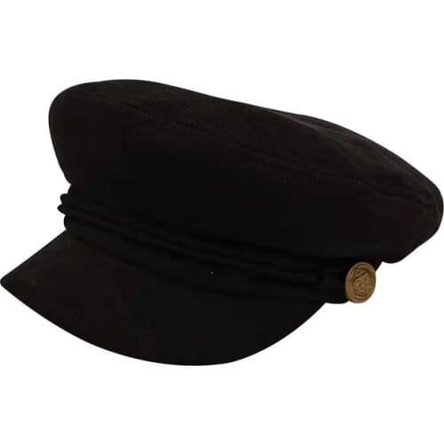 Hot Autumn Fashion Women Hat British Style Warm Black Retro Newsboy Caps Military Octagonal Cap Female Visor Caps