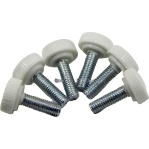 M6 White Plastic Head Hand Tighten Adjustment Thumb Srew 100pcs/lot