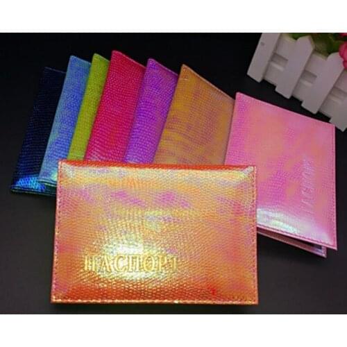 Fashion Travel Accessories Shiny Passport Covers Simple Creative PU Leather ID Bank Card Bag Men Women Passport Business Holder