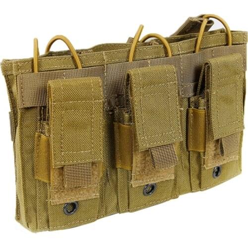 1000D Nylon Tactical MOLLE Triple Open-Top Magazine Pouch FAST AK AR M4 FAMAS Pouch Military Paintball Equipment Sportswear