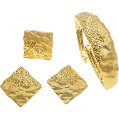 The latest Brazil gold copper alloy material electroplating real gold high quality jewelry set dating jewelry B0060