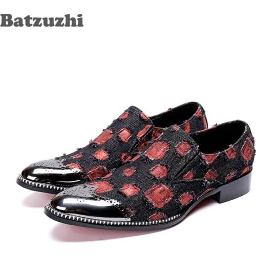 Batzuzhi Luxury Handmade Men Shoes zapatos de hombre Formal Leather Dress Shoes for Men Party and Wedding Shoes Oxfords, Big 12