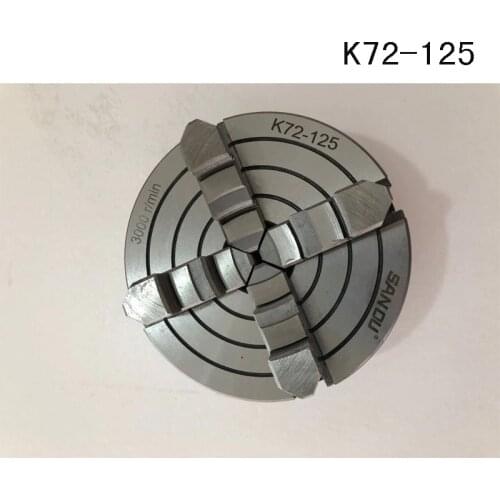 Russian Delivery 54 Jaw scroll chuck K72-125 Lathe Chuck 125mm Four-Jaws 5'' Manual Chuck for CNC Clathe Fixture New