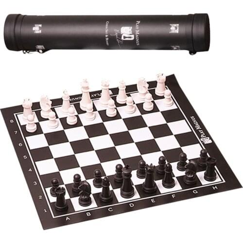 51X51cm Chess Backgammon Checkers Travel Game Chess Set Barrel Leather Wooden Foldable Board Games Folding International Chess