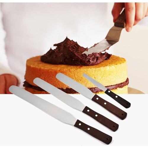 Offset Spatula with Wood Handle 4/6/8/10inch Professional Cake Decorating Tools Stainless Steel Cake Spatula Utensils Spatula