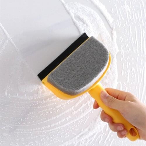 2in1 Silicone Blade & Kitchen Cleaner Car Glass Shower Squeegee Window Glass Wiper Scraper Brush Tool for Washing