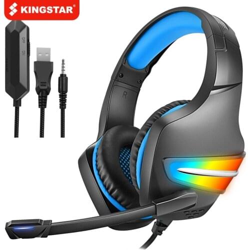 KINGSTAR RGB Luminous Glowing LED Light Computer Wire Headset Heavy Bass Noise Reduction Gaming Headphone With Microphone