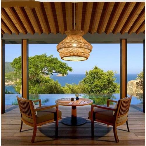 Southeast Asia Zen Jade Bamboo Pendant LightsRestaurant Box Light Tea Room Study Japanese Daylight Lights Lanterns LU726251