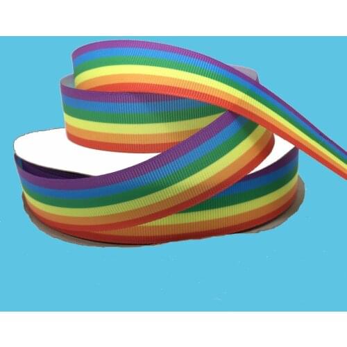 ZERZEEMOOY 2017 NEW 1" 25MM 50YARD printed colour stripe Grosgrain ribbon handmade DIY headwear ribbon bow garment accessories