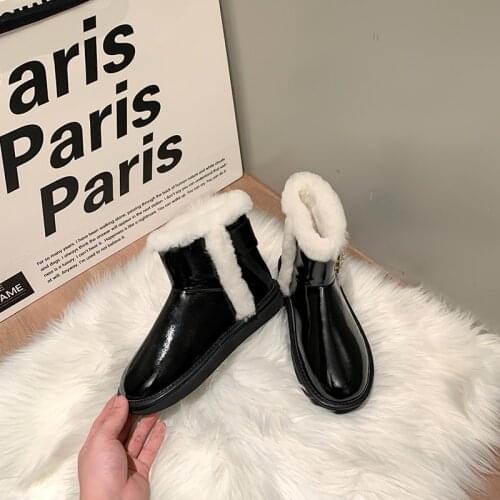 Jrrv Square Button Diamond Snow Boots Womens 2020 New Plush And Thickened Fur Integrated Short Boots Waterproof Cotton Shoes