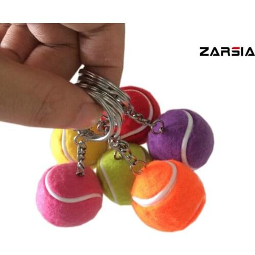 1 pc ZARSIA Resin Mini Tennis Ball Key Chain,keyring Tennis Club Player Souvenir,Tennis Memento for Decoration