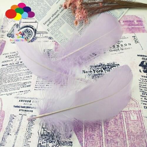 100 Pcs light purple Goose Feathers Dyed 15-20 Cm/6-8 Inch Diy Stage Props Decor Headress Carnival Costume crafts