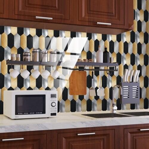 12 retro crystal tile stickers self-adhesive kitchen bathroom oil-proof wall stickers kitchen backsplash self adhesive wallpaper