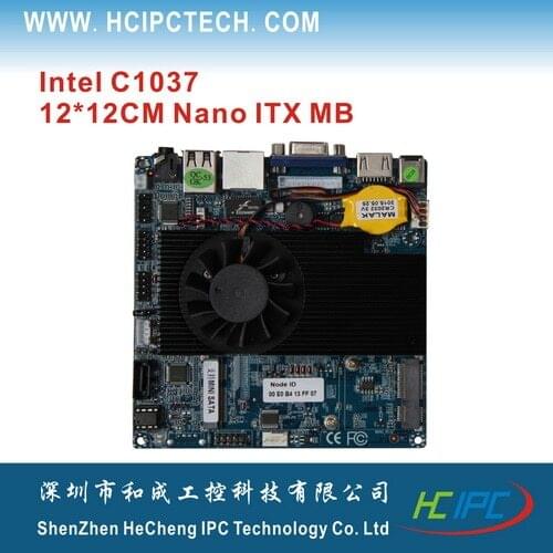2HCIPC M4103-1 Nano ITX-1037-1ICR,C1037+NM70 Motherboard 12*12CM MB, VGA+HDMI,12V DC PWR,C1037 Nano ITX motherboard