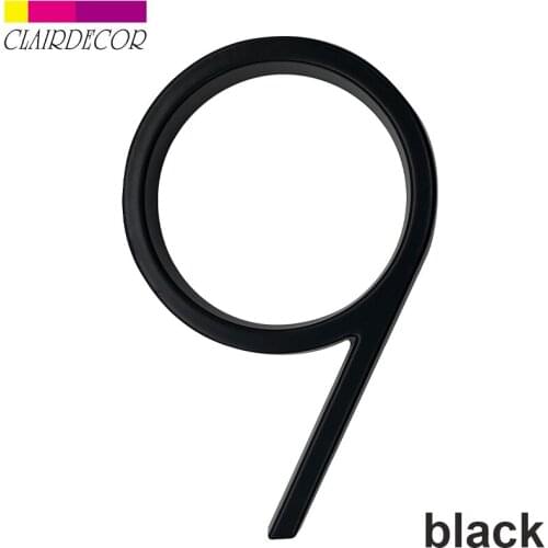 5 in Floating House Number #9 Letter A B C Name Plate Door Alphabet Letters Dash Slash Sign 5 Inch.Zinc Alloy Black