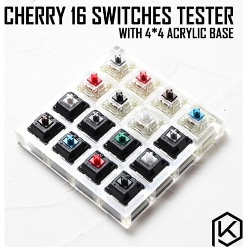 Acrylic Switch Tester 4X4 clear housing base for cherry brown black red blue tactile grey silver green nature white clear rgb