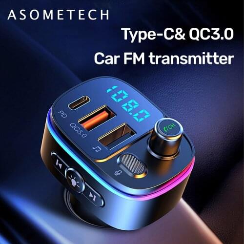 Car MP3 Player Bluetooth 5.0 Receiver FM Transmitter Multi USB Car Charger Fast Charge for Auto PD 18W TypeC QC3.0 Phone Charger
