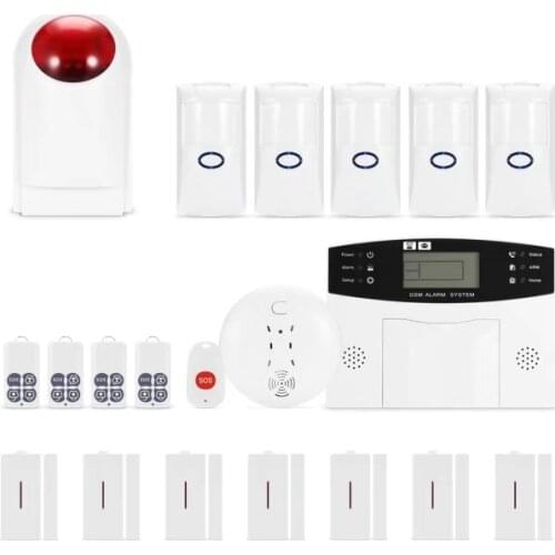 Wireless GSM Alarm System With PIR Sensor Door Contact SOS Button