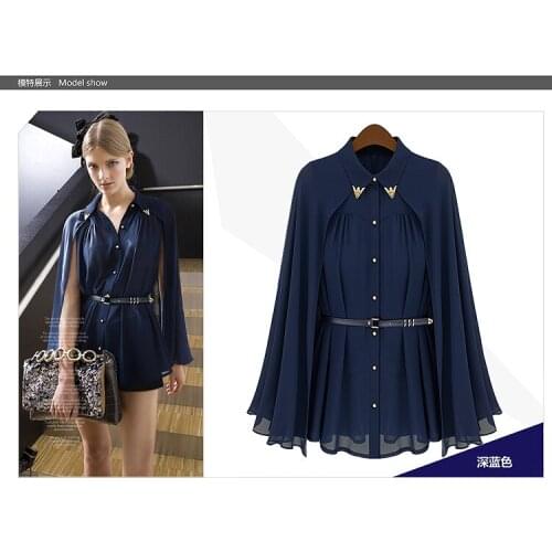 Blusas Fashion Leisure Women shirts Shawl Cape-Style Chiffon Blouse Sun Protection Clothing Blusas Femininas