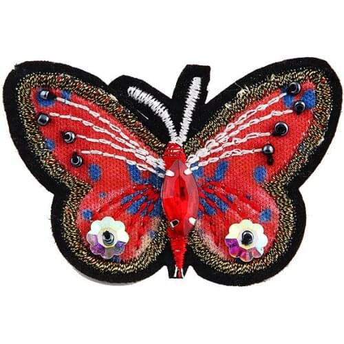 OneckOha Fabric Butterfly Brooch Pin Stitch Embroidery Animal Brooches DIY Pin Birthday Gift