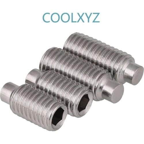 DIN915 304 stainless steel inner hexagonal cylinder end fastening set screw convex end fastening headless screw M8 M10 5PCS