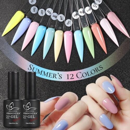 New 12 Colors 12ml Nail Polish Gel Phototherapy Nail Gel Semi-permanent Nail Professional Nail Shop Nail Art TSLM1