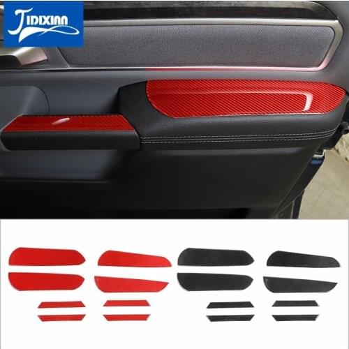 JIDIXIAN Car Inner Door Armrest Handle Decoration Cover Stickers for Dodge RAM 2018 2019 2020 2021 Interior Accessories