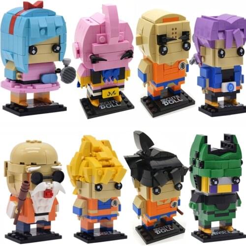 Dragon Ball Brickheadz Cartoon Saiyan Vegeta Goku Model Doll Building Block Mini Building Block Collection Toy Holiday Gift