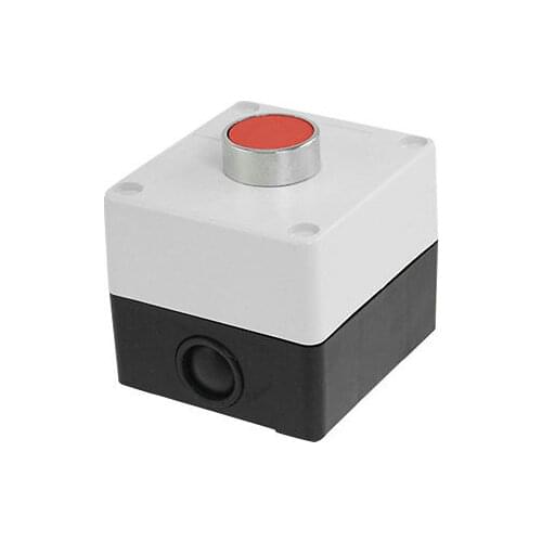 Red Round Cap NC Momentary Push Button Switch Box AC 400V 10A