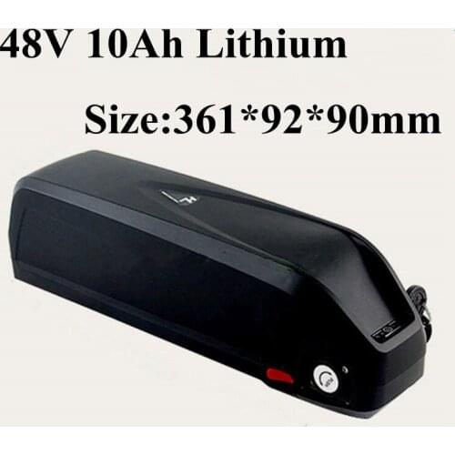 Downtube Hailong Shark Battery 48V 10Ah Lithium Ion Ebike Battery Pack for 48V 1000W 1500W Motor Power Up 30A BMS + Charger