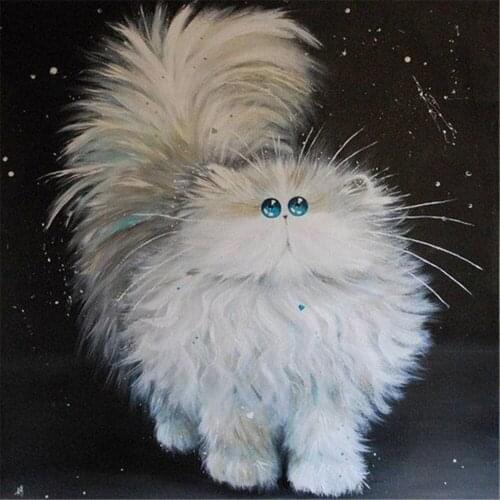 Cartoon Cat DIY 11CT Embroidery Cross Stitch Kits Needlework Craft Set Cotton Thread Printed Canvas Home Decoration Sale