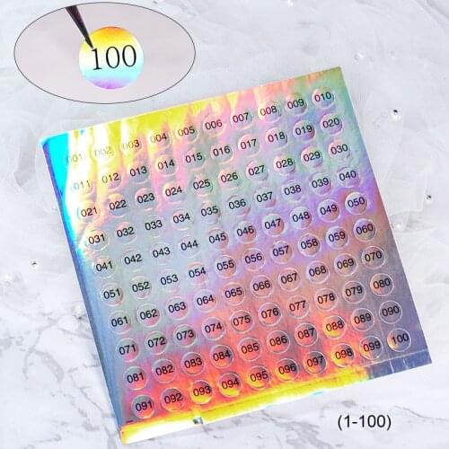 Laser Number Label Stickers DIY Craft Self Adhesive Tags Sticker Gel Varnish Marking Numbering Manicure Tool