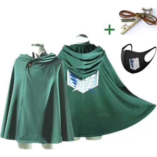 Japanese Anime Attack on Titan cosplay Cloak Shingeki no Kyojin Scouting Legion Aren Capes Cosplay Costume Green And Black