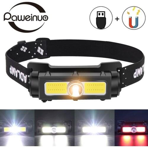 Portable Mini Powerful XPG+COB LED Headlamp USB Rechargeable Head Lamp Fishing Headlight 18650 Built-in Battery New Head Torch