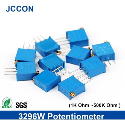 5Pcs 3296W Potentiometer 1K 2K 5K 10K 20K 50K 100K 200K 500K 1M ohm 3296 102 202 502 103 203 503 104R Trimpot Trimmer