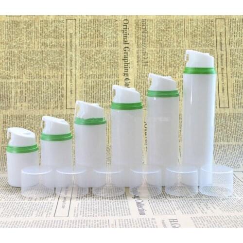 Clear Cap Cosmetic Container Green Edge Empty Airless Pump Plastic Bottles Makeup Tools Lotion Bottle F095