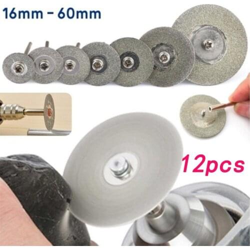 12pcs Cutting Disc Rotary Blade Wheel Discs Mandrel For Tile cleaner Beauty stitch Diamond cutting blades homehould Tools