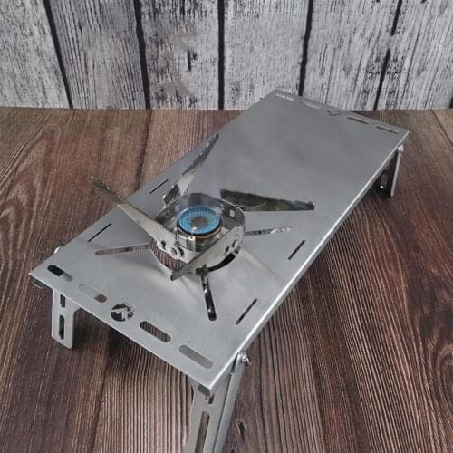 Folding Windproof Stainless Steel Picnic Camping Stove Table for Outdoor Picnic Accessories