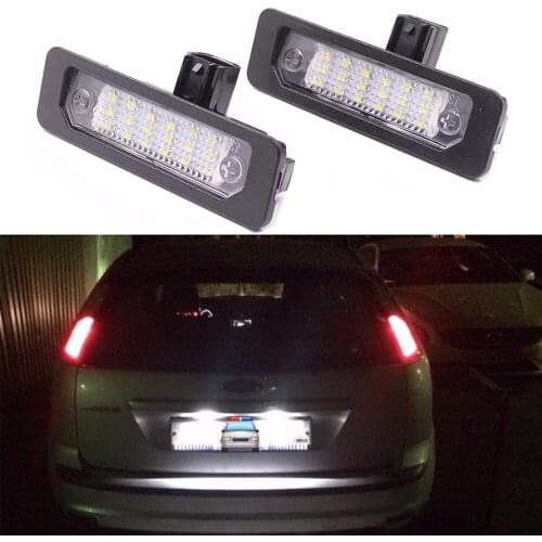 2Pcs Car LED License Plate Strobe Lights Number Lamps For Ford Mustang Focus MK2 Fusion 2006 2007 2008 2009 2010 2011 2013 2014