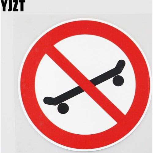 YJZT 11.3CMX11.3CM Scooters Are Not Allowed Here PVC Decal Cartoon Car Sticker 11B-0271