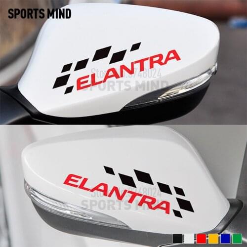 10 Pairs SPORTS MIND Vinyl Car Sticker Decal For Hyundai Elantra Exterior Accessories Rear view Mirror Car Styling