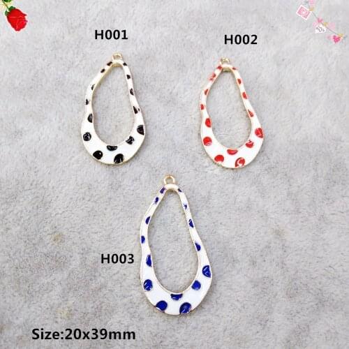 5pcs/lot Fashion Enamel Teardrop-shaped Charms For Women Handmade Bracelet Earrings Hair Accessories DIY Jewelry Findings Bijoux