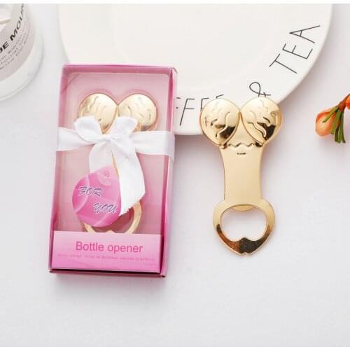 50pcs New Creative Gold Color Metal Bachelor Party Beer Bottle Opener Advertising Promotional Gifts Free Shipping WB263