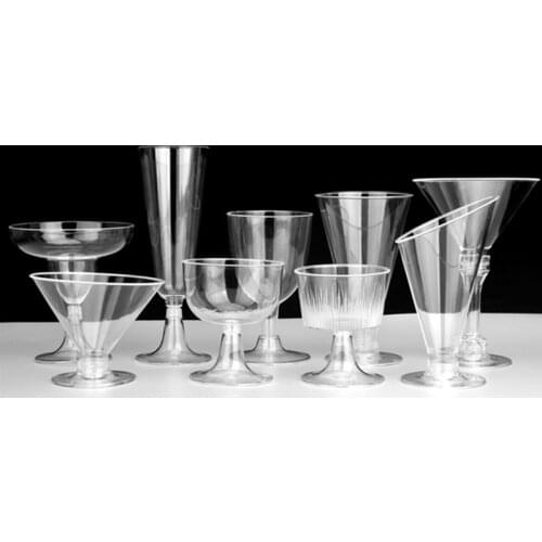 50pcs High quality creative birthday wedding party favor champagne glass transparent pudding dessert beer drink plastic cups