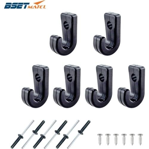 6PCS/Lot Nylon Lashing Hook J Hooks Rigging Accessories For Boat Kayak Canoe Rowing Boats Bungee Cord Portative Tie Down Hook