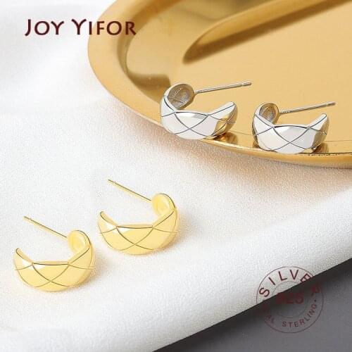 925 Sterling Silver Earrings Charm Women Trendy Jewelry Vintage Simple Retro Party Accessories Gifts Round Strips Earring