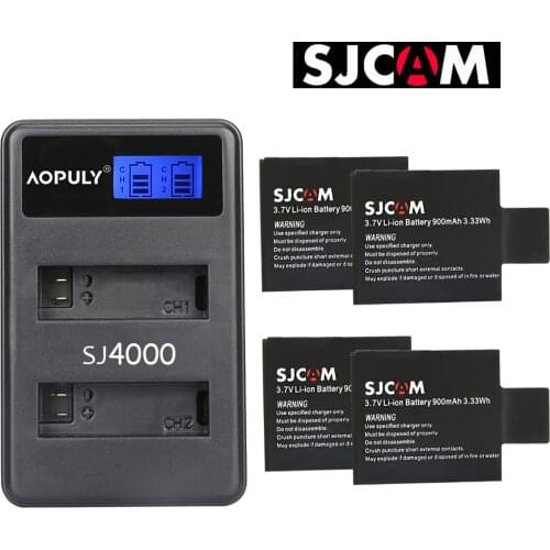 SJCAM SJ4000 PG1050 Camera battery Li-ion Battery charger For SJCAM SJ5000 SJ6000 SJ8000 M10 EKEN 4K H8 H9 GIT-LB101 GIT BATTERY