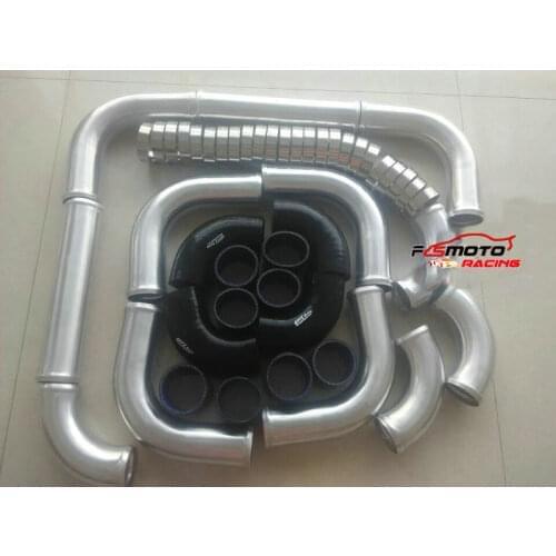 High-quality 2.2" 57mm Aluminum Intercooler Turbo Piping + T-Clamp kits + Hose