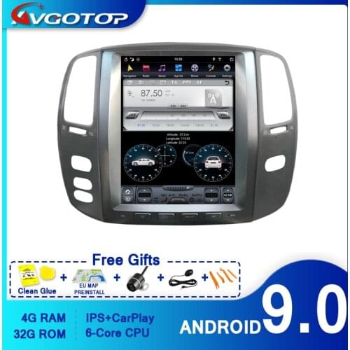 AVGOTOP Android 9.0 Tesla Car Multimedia for LEXUS LX470 2004-2006 Carplay GPS DSP Vertical Screen Vehicle Radio