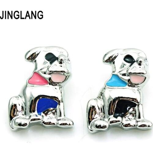 High Quantity 2 Color oils Dog Fashion 18mm Snap Button Metal Clasp DIY Interchange Jewelry Accessories